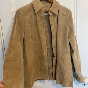 Tan Suede Button Up